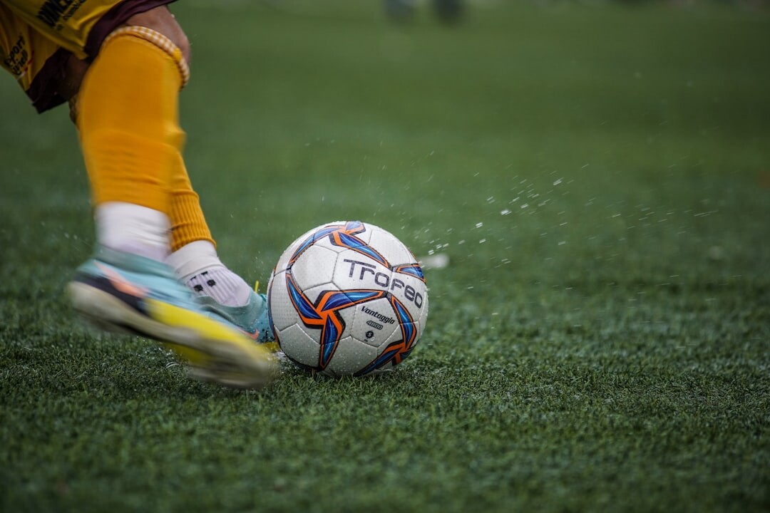 professional soccer player training hard